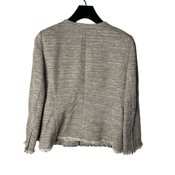 Lafayette 148 blazer jacket tweed cream black women’s size 8 - Picture 2 of 7